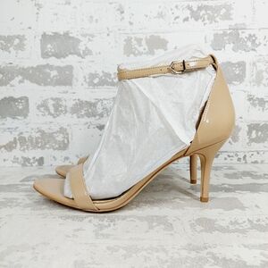 New Sam Edelman Patti Ankle Strap Nude Soft Beige Patent Sandal W159